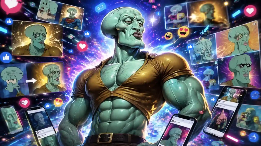 Handsome Squidward: The Story, Appearance, Meme Evolution, and Cultural Impact 2 Handsome Squidward