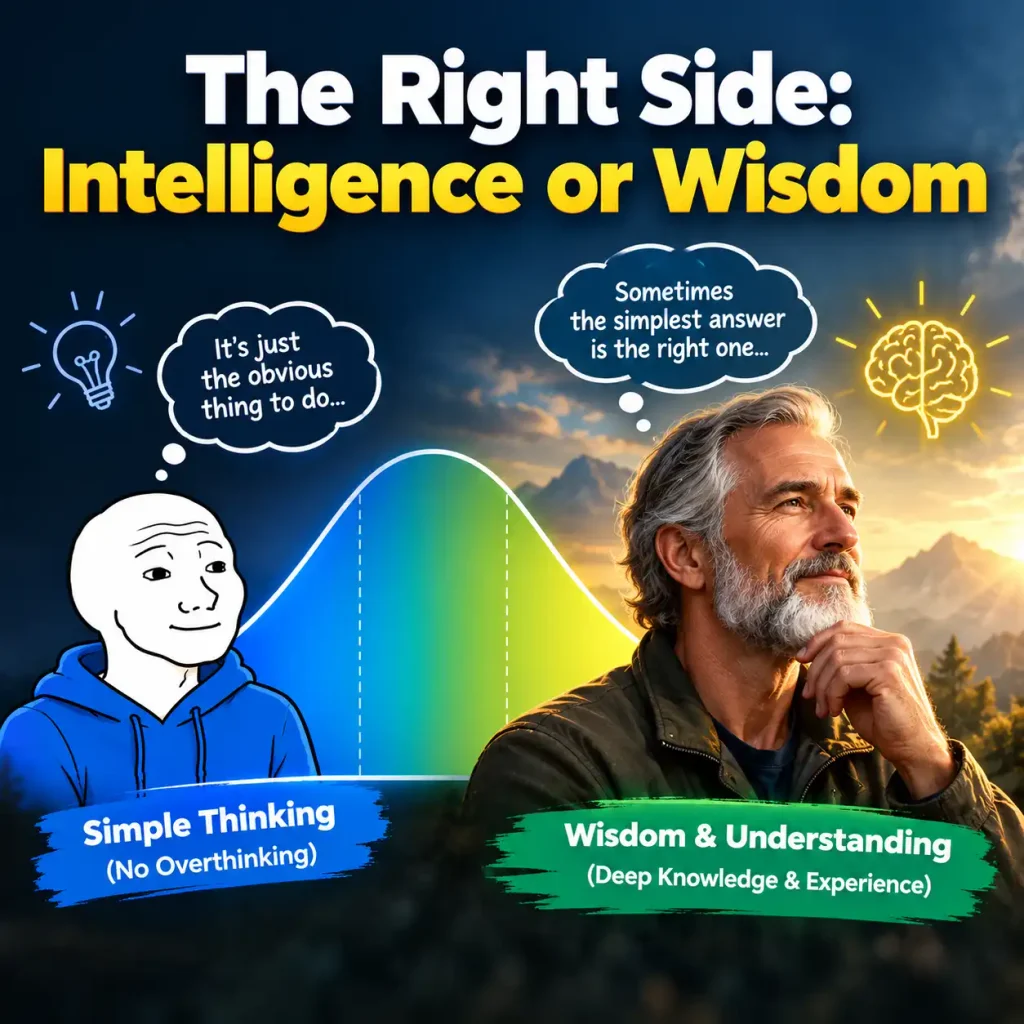 The IQ Bell Curve Meme: Understanding the Midwit Meme 3 The Right Side Intelligence or Wisdom